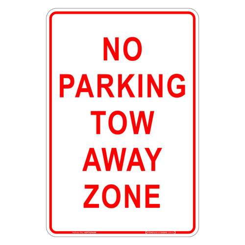 "NO PARKING TOW AWAY ZONE", Non-reflective, METAL, (300mm x 450mm)