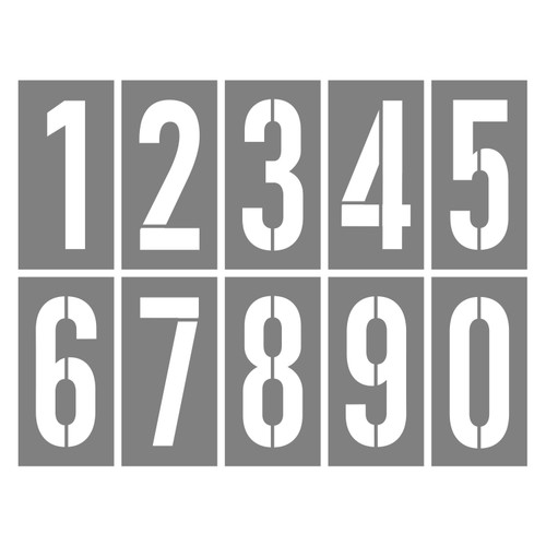 STENCIL 0-9 Set 100mm, 2mm, POLY, (350mm x 260mm)