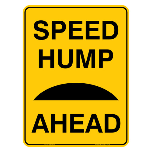 "SPEED HUMP AHEAD", Non-reflective, METAL, (450mm x 600mm)