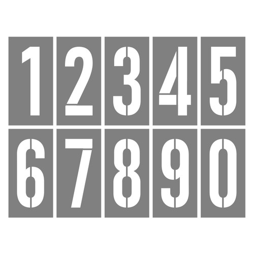 STENCIL 0-9 Set 150mm, 2mm, POLY, (520mm x 400mm)