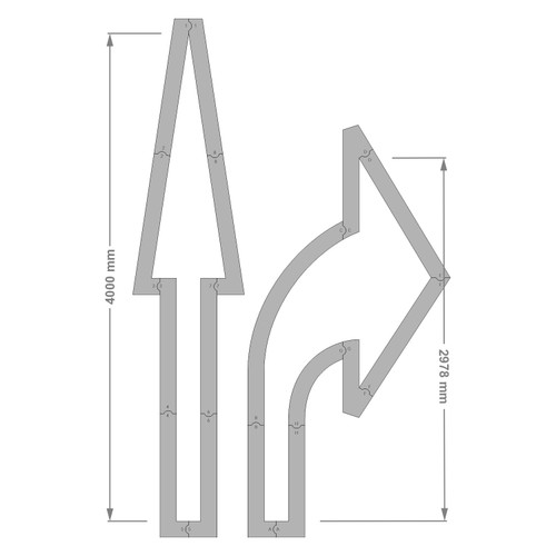STENCIL Arrow Modular 4M, 2mm, POLY, (2720mm x 1365mm)