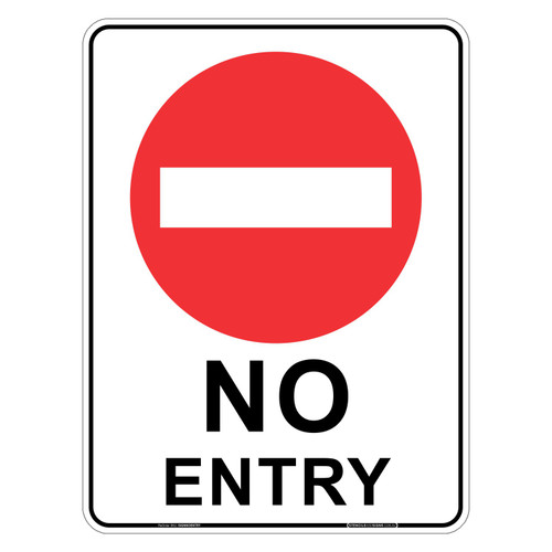 "NO ENTRY", Non-reflective, METAL, (450mm x 600mm)