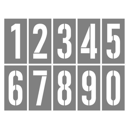 STENCIL 0-9 Set 200mm, 3mm, POLY, (690mm x 530mm)