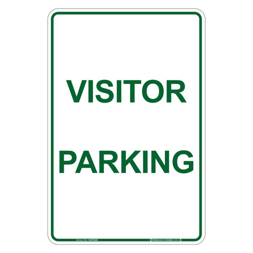 "VISITOR PARKING", Non-reflective, METAL, (300mm x 450mm)