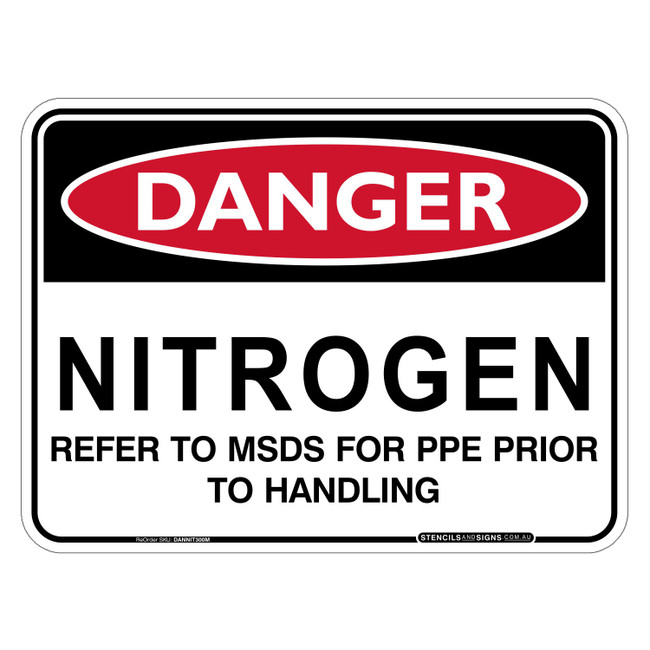 "DANGER NITROGEN", Non-reflective, METAL, (300mm x 225mm)