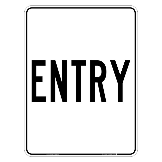 "ENTRY", Non-reflective, METAL, (450mm x 600mm)
