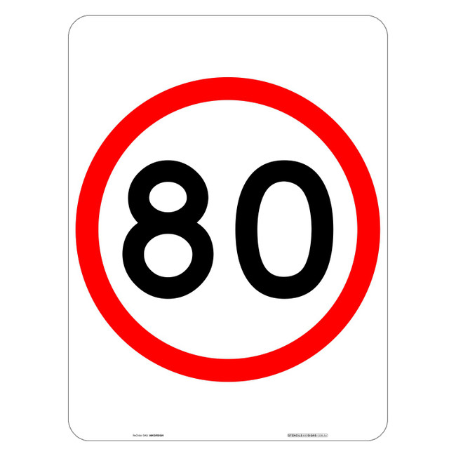 "80KM", CL1 Reflective, ALUMINIUM, (450mm x 600mm)