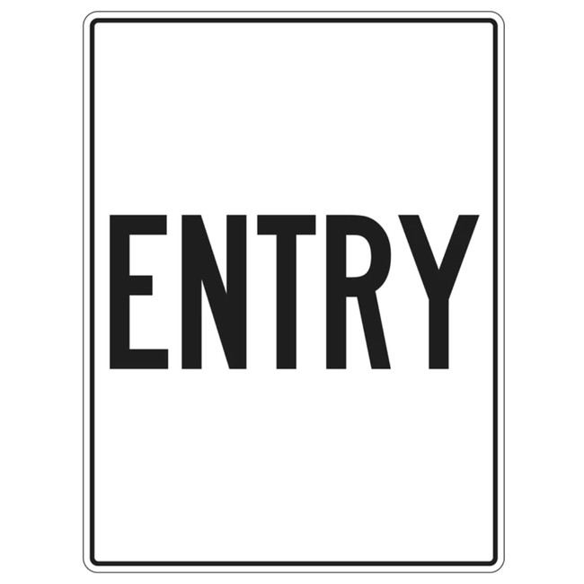"ENTRY", CL1 Reflective, ALUMINIUM, (450mm x 600mm)