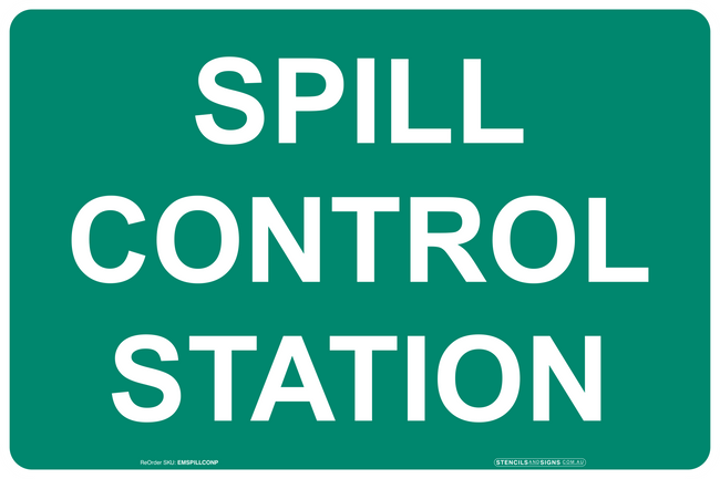 Emergency Signs Spill Control Station