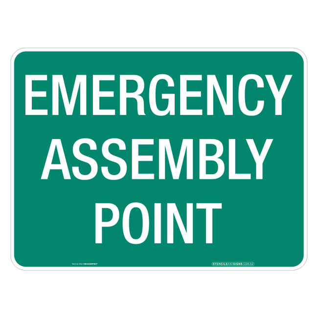 "EMERGENCY ASSEMBLY POINT", CORFLUTE, (600mm x 450mm)