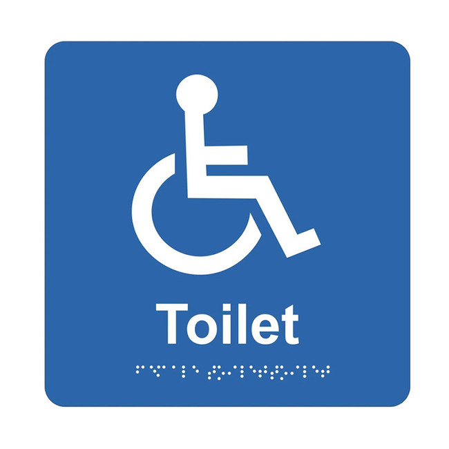 Braille sign - Accessible Toilet, (180mm x 180mm)