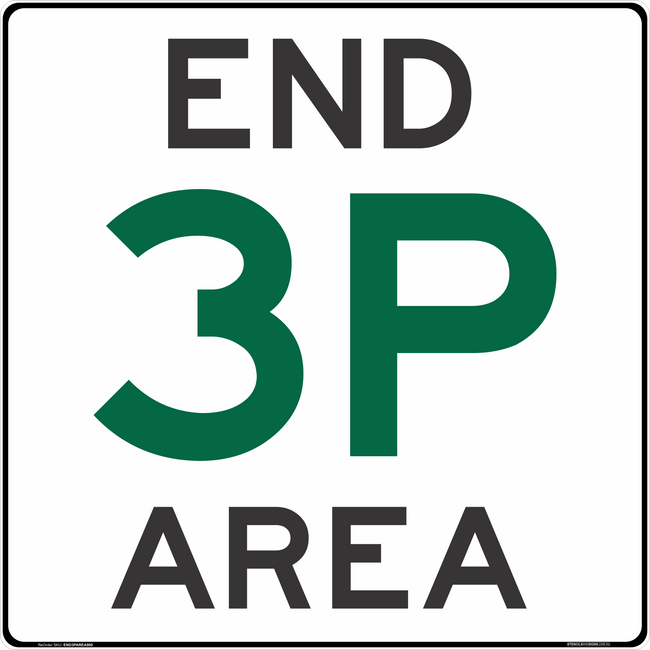 Parking Signs End 3P Area