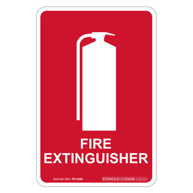 "FIRE EXTINGUISHER", Non-reflective, ALUMINIUM, (150mm x 225mm)
