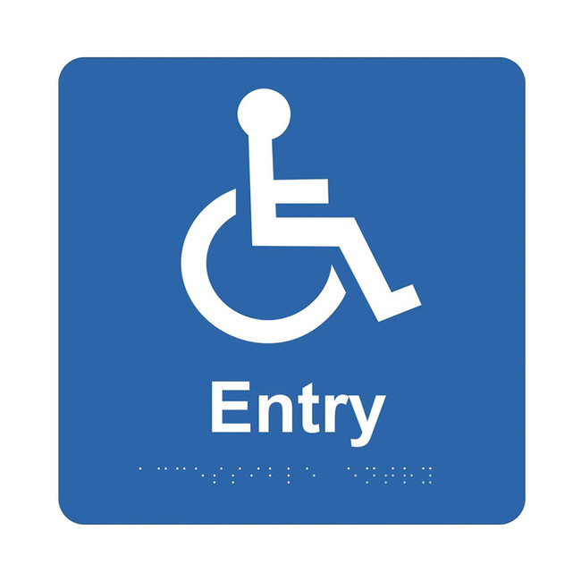 Braille sign - Disabled Entry, (180mm x 180mm)