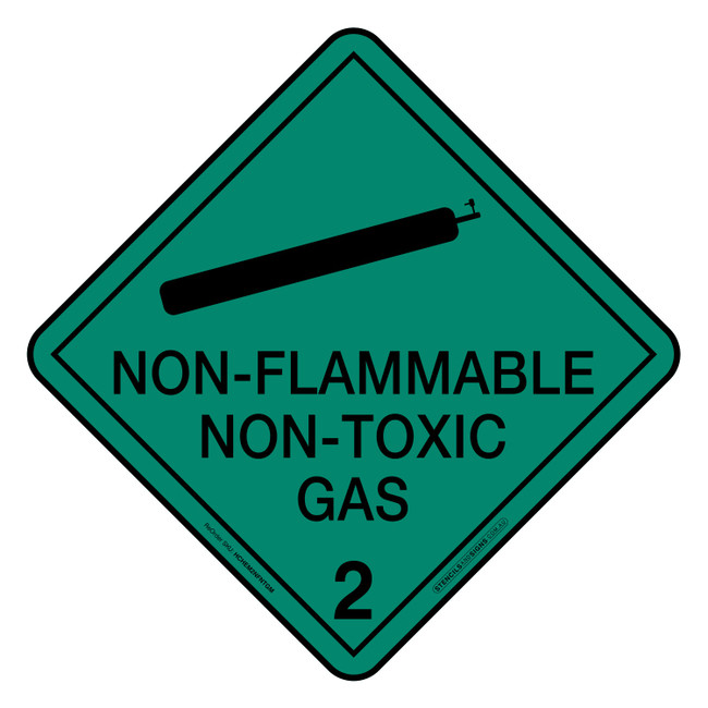 "HAZCHEM 2 NON-FLAMMABLE NON-TOXIC GAS", Non-reflective, METAL, (270mm x 270mm)