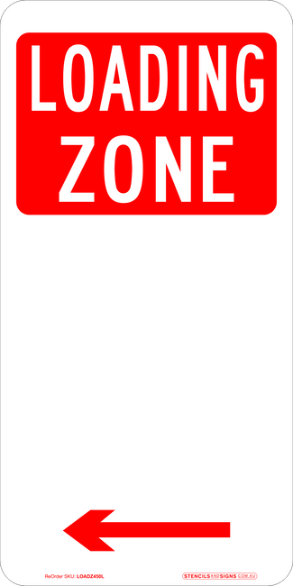 Parking Signs Loading Zone Left Arrow