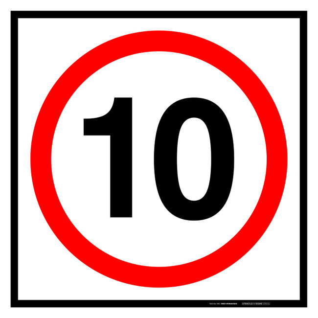 MMBS - Speed Restriction 10 KM, CORFLUTE, (600mm x 600mm)