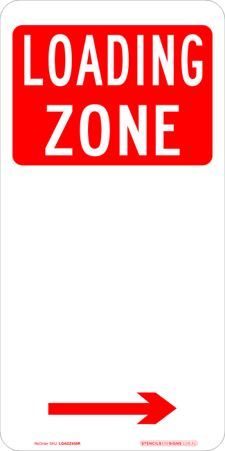 Parking Sings Loading Zone Right Arrow