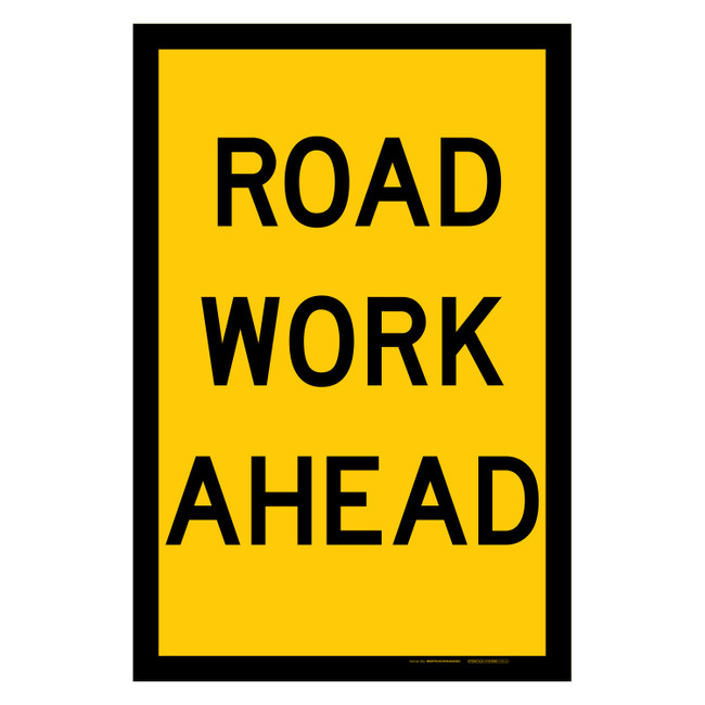 MMBS - Road Work Ahead, CORFLUTE, (600mm x 900mm)