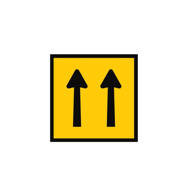 Traffic Management Sign Two Lanes Ahead Symbol