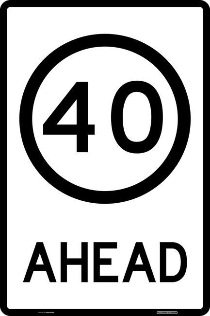 Traffic Signs 40 ahead sign