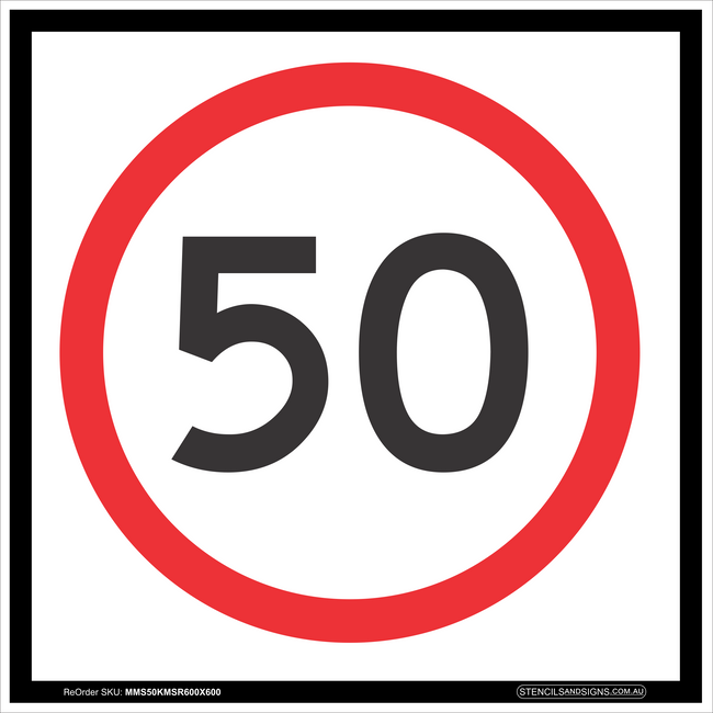 Traffic Sign 50KM Speed Limit