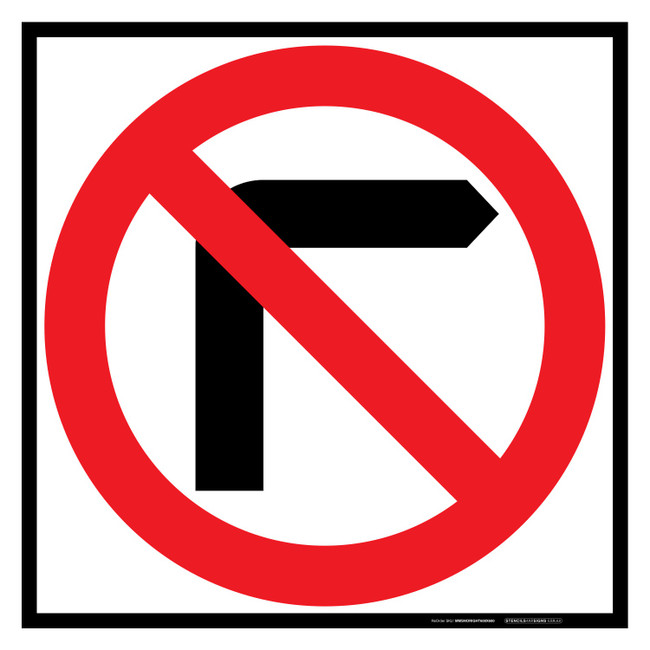 MMBS - No Right Turn, CORFLUTE, (600mm x 600mm)