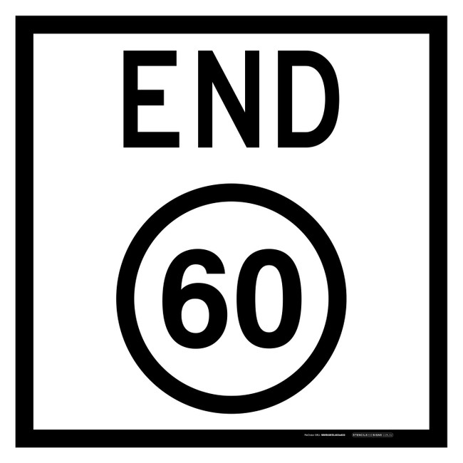 MMBS - End Speed Limit 60 KM, CORFLUTE, (600mm x 600mm)