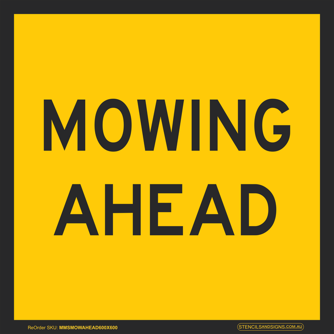 Mowing ahead traffic signs