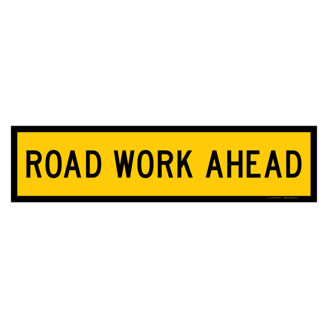 MMBS - Road Work Ahead, CORFLUTE, (1200mm x 300mm)