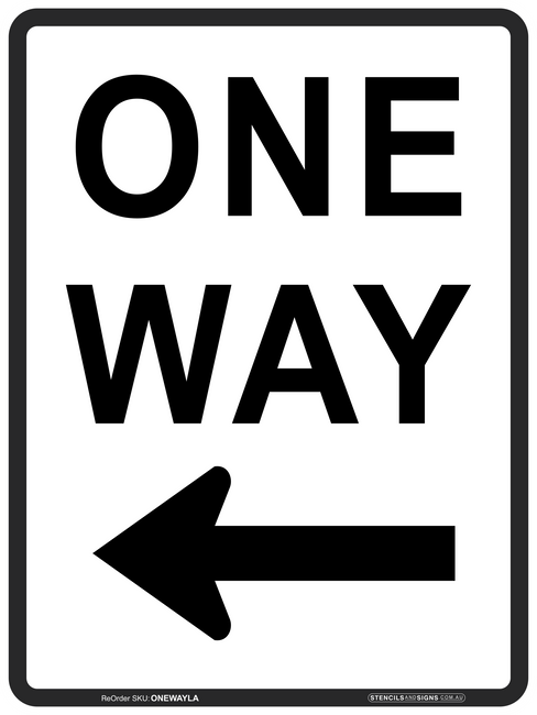 Traffic Signs One Way Sign