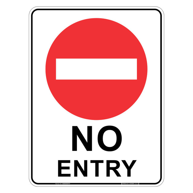 "NO ENTRY", Non-reflective, METAL, (450mm x 600mm)
