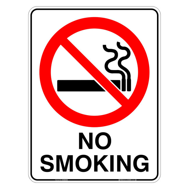 "NO SMOKING", Non-reflective, METAL, (450mm x 600mm)