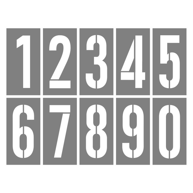 STENCIL 0-9 Set 200mm, 2mm, POLY, (690mm x 530mm)