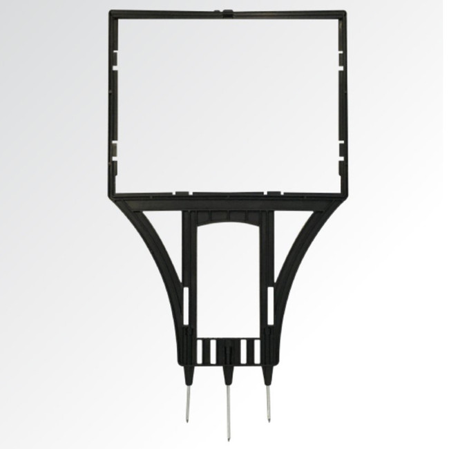 Signholder Frame - 3 spike, Heavy Duty Plastic Black