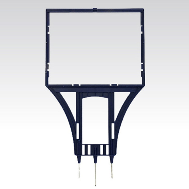 Signholder Frame - 3 spike, Heavy Duty Plastic Blue