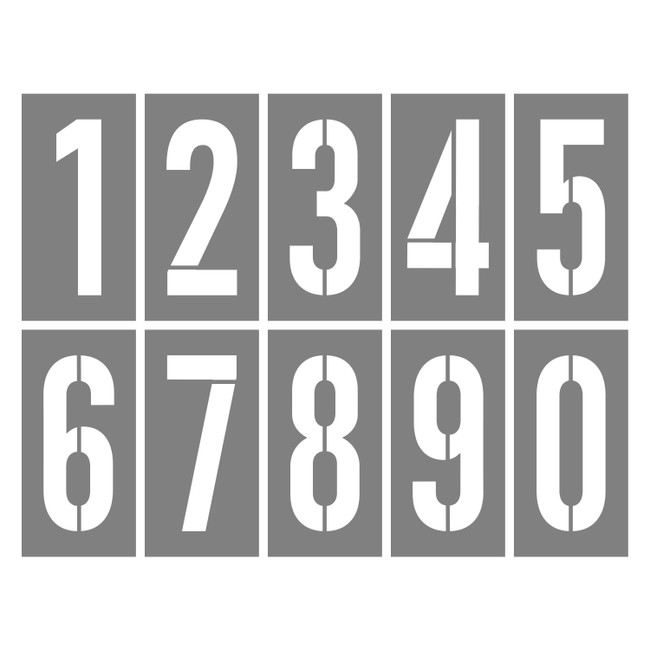 STENCIL 0-9 Set 450mm, 2mm, POLY, (1555mm x 1185mm)