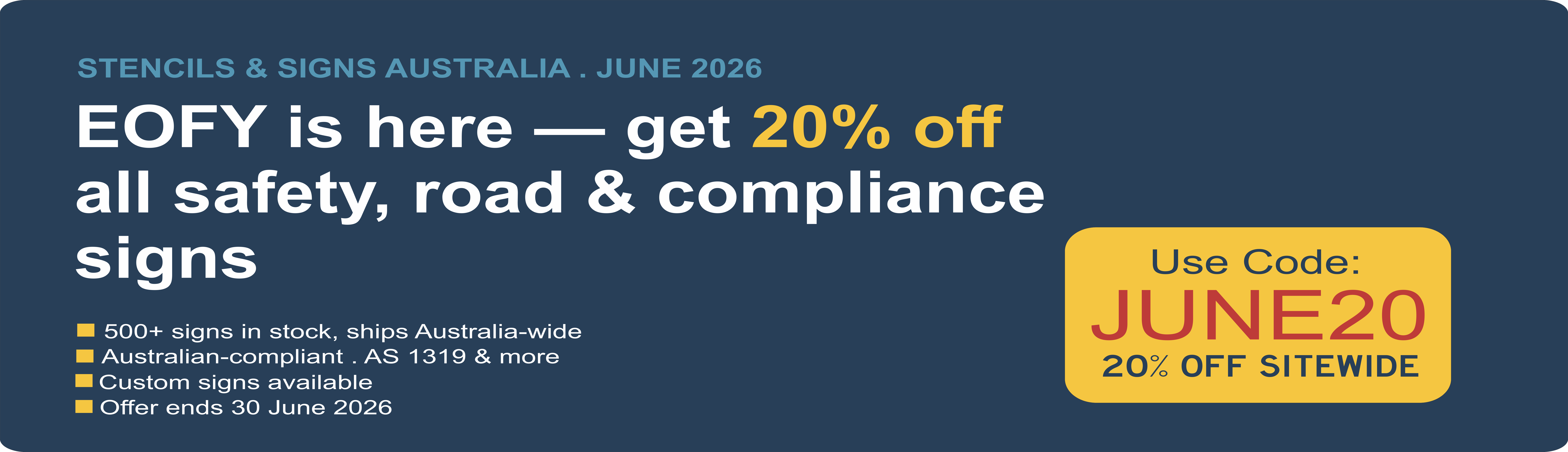 EOFY Sale 20% Off