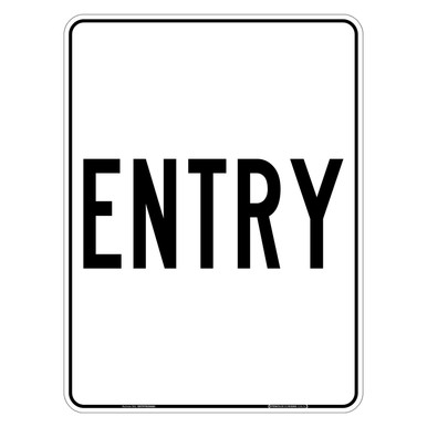 ENTRY - Non-reflective - METAL - (450mm x 600mm) - [SKU: ENTRYSIGN600 ...