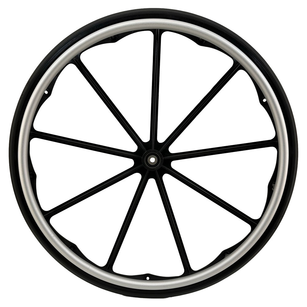 Wheelchair Parts Wheelchair Wheel Assemblies 24" Complete Wheels Black Mag Wheel with