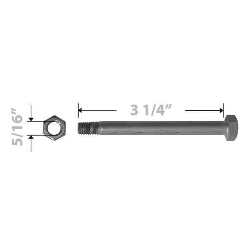 Non-Magnetic MRI 3-1/4 Axle and 5/16 Nut for Front Caster
