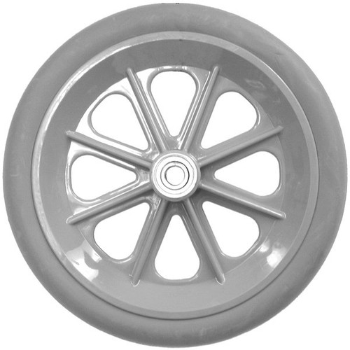 gray-8-spoke-mag-8-inch-x-1-inch-gray-rubber-tire-7/16-inch-axle-2-3/8-inch-hub-width