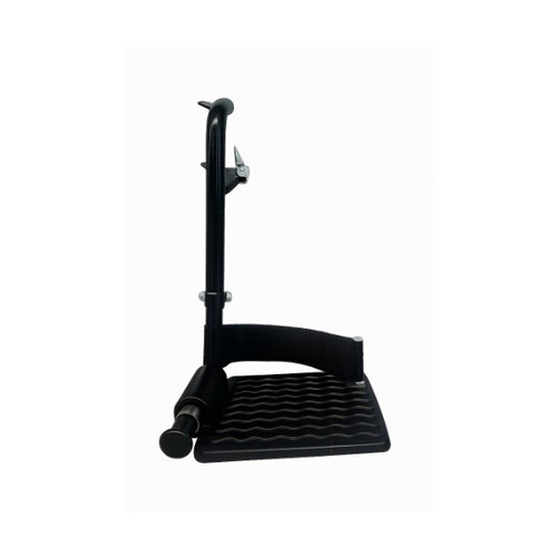 Footrest, Black Plastic Footplate w/ Heel Loop, Cam-Lock 5/16" Pin Hole, 3" Standard Spacing, Right