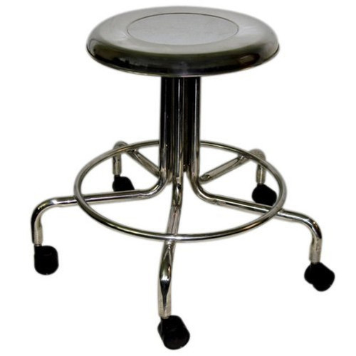 MRI Non-Magnetic Adjustable Height Doctor Stool, 15" to 21", with 2" Casters 