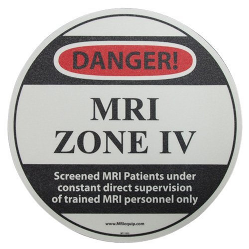 MRI Non-Magnetic "DANGER! MRI ZONE IV" Sticker