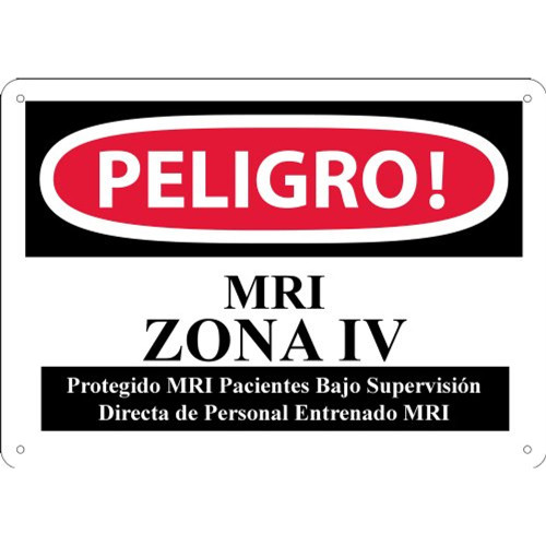 MR Conditional Zona IV Protegido Pacientes Bajo Supervision Directa De Personal Entrenado MRI