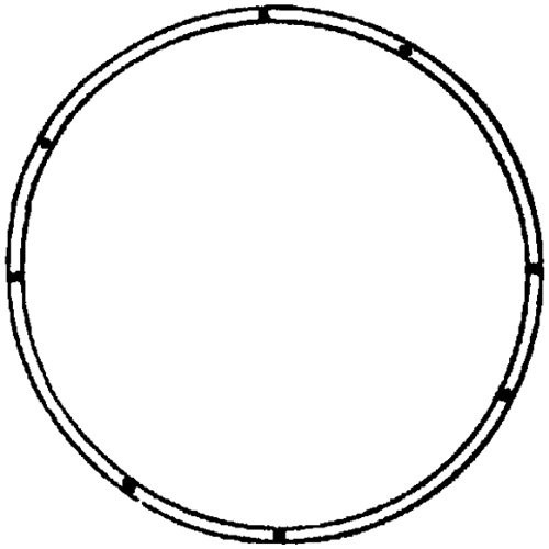 Handrim, Stainless Steel, 6 Hole, 21 3/8"