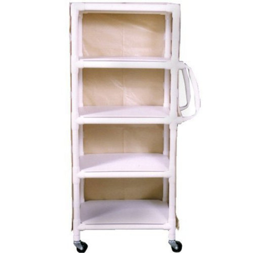 Non-Magnetic MRI PVC Linen/Multi-Use Cart, 4 25" x 20" Shelves