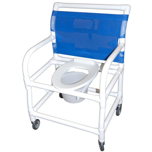 24" Wide Shower / Commode Chair with Elongated Commode Seat