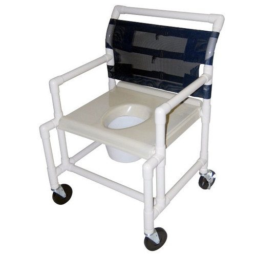 24" Wide Shower / Commode Chair with Extended Front and Vacuum Formed Seat